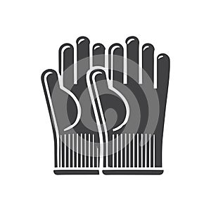 work gloves simple minimalist illustration design vector icon. photo