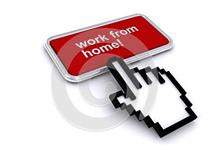 Work from home button on white