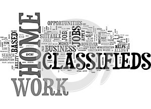 Work At Home Classifieds Word Cloud