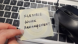Work from home and flexible work arrangement concept
