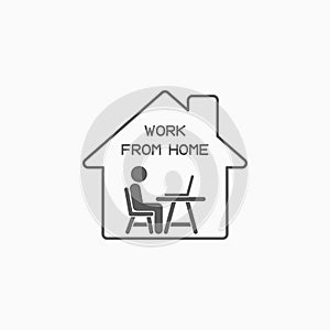 Work from home icon, work at home vector