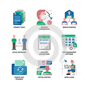 Work from home icons set