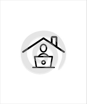 Work from home line icon,vector best flat line icon.