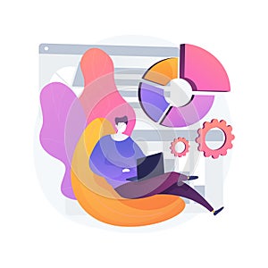 Work home office abstract concept vector illustration.