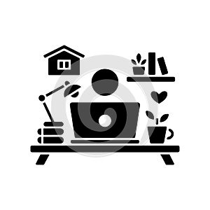 Work from Home Setup Solid Icon for Home Productivity