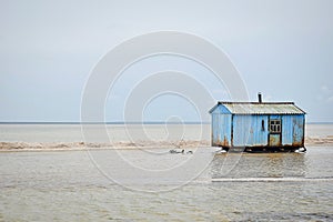 Work house on the water of Lake Baskunchak