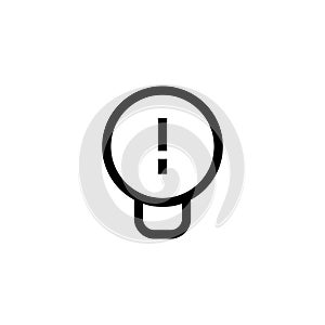 Work idea icon design. light bulb with exclamation mark symbol. simple clean line art professional business management concept