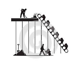 The work of an industrial elevator