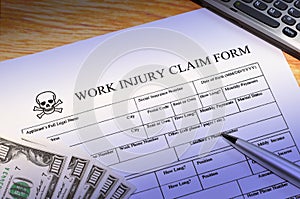 Work injury claim form