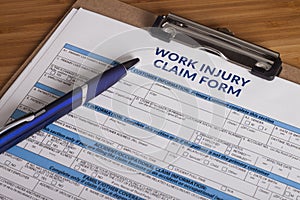 Work Injury claim form