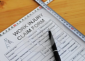 Work injury claim form