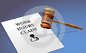 Work Injury Claim with A Legal Gavel