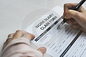 Work Injury Claim Registration Form Concept