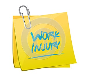 work injury memo post illustration design