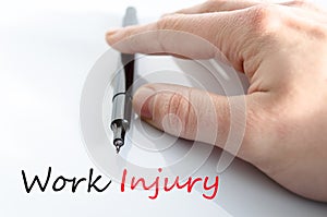 Work injury text concept