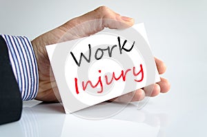 Work injury text concept