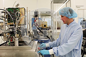 At work inside a high tech cleanroom