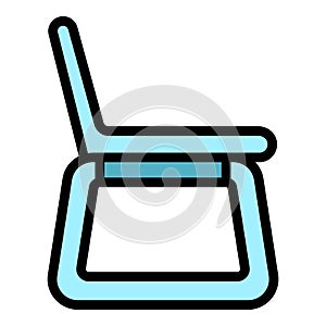 Work laptop stand icon vector flat