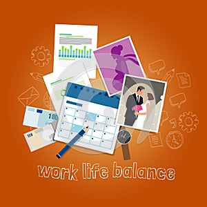 Work life balance concept of balancing people time and priorities between money family