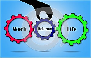 Work Life Balance Concept illustration using Gears photo