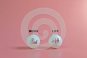 Work life balance concept isolated on pink background