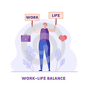 Work Life Balance Concept. Man Choosing between Career or Family on the Sale. Choose between Business and Relationship, Money or