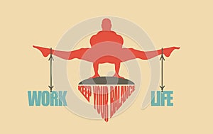 Work and life balance. Concept of the scales