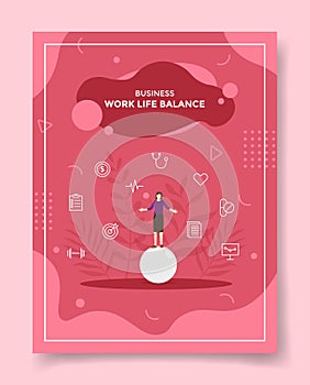 Work life balance concept for template of banners, flyer, books, and magazine cover