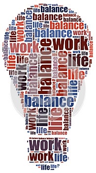 Work life balance concept. Word cloud illustration
