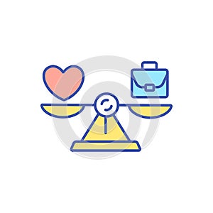 Work life balance RGB color icon