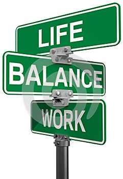 Work Life or Balance street signs