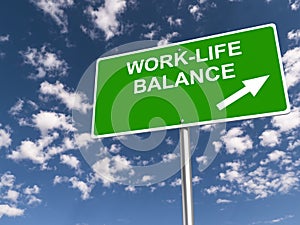 Work life balance traffic sign
