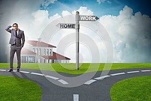 The work life or home balance business concept