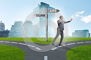 The work life or home balance business concept