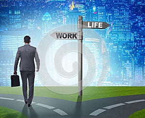 Work life or home balance business concept