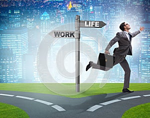 Work life or home balance business concept