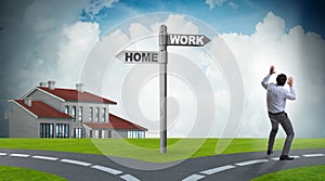 Work life or home balance business concept