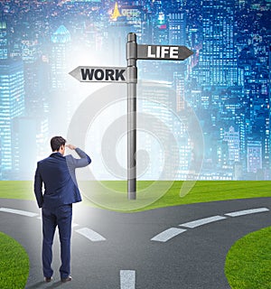 Work life or home balance business concept