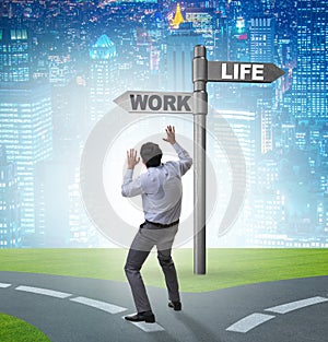 Work life or home balance business concept