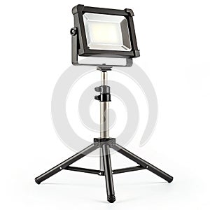 Work light with adjustable stand on white background