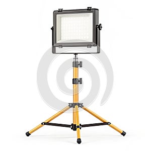 Work light with adjustable stand on white background