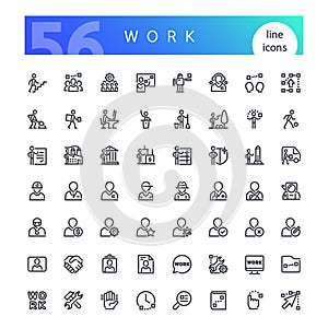 Work Line Icons Set