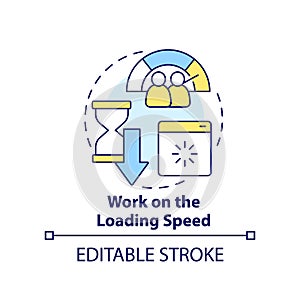 Work on loading speed concept icon