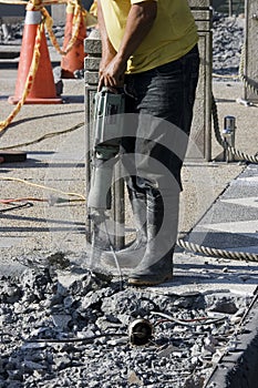 Work man with Jackhammer