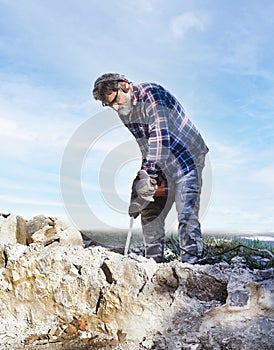Work man with Jackhammer