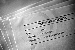 Work Memo from the Boss Work From Home