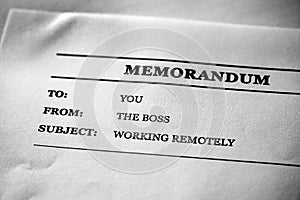 Work Memo from the Boss Work From Home