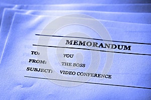 Work Memo from the Boss Video Conference photo