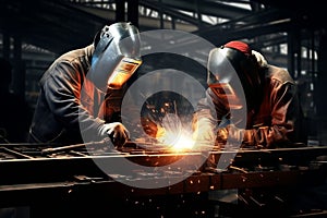 Work metal construction industrial skill steel welding safety welder factory manufacturing