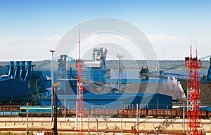 Work of new sea trading port the Ust-Luga.Russia photo